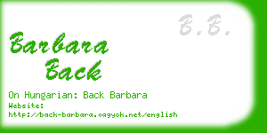 barbara back business card